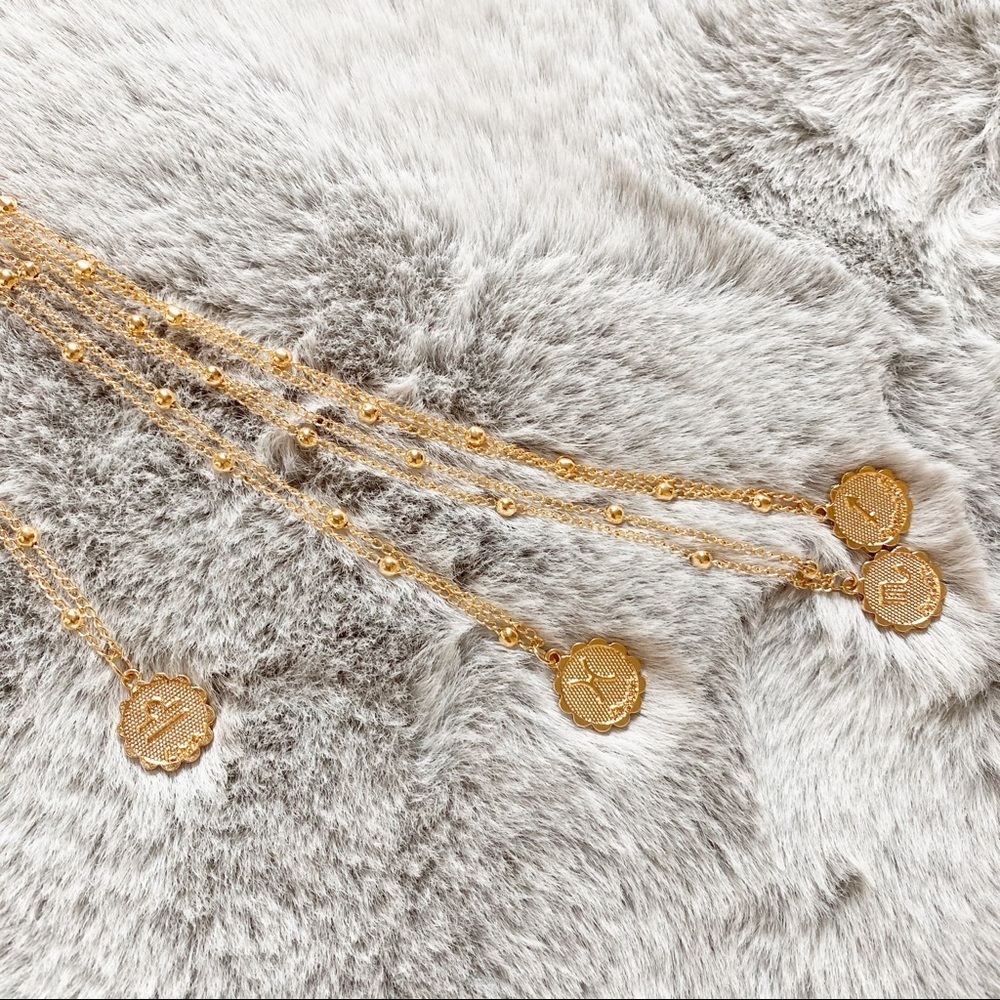 Gold Zodiac Coin w/Ball Bead Chain - Picture 6 of 16